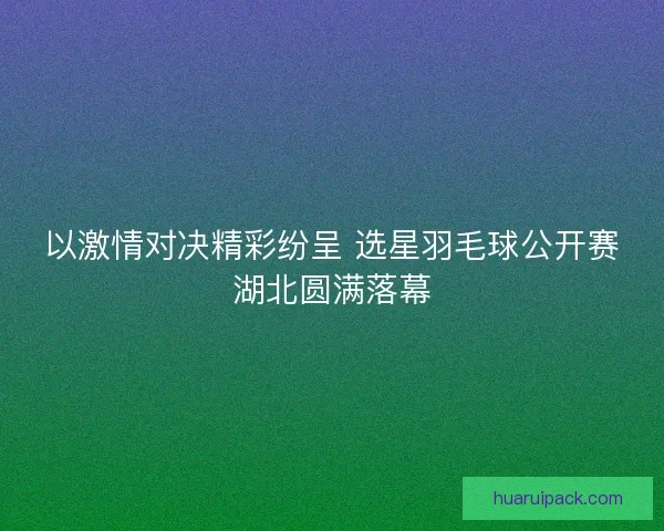 以激情对决精彩纷呈 选星羽毛球公开赛湖北圆满落幕